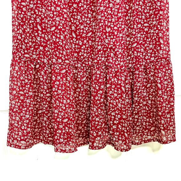 Wild Fable Wms S Burgundy Flowy Floral Maxi Skirt Dark Cottagecore Targetstyle - Picture 4 of 8